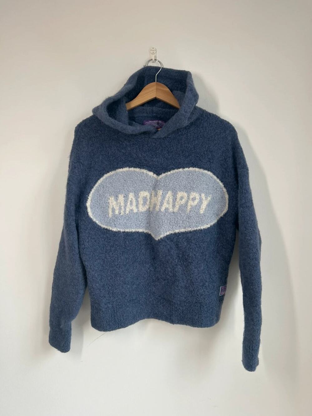Madhappy Fuzzy Knit Baby Alpaca Heart Hoodie, Medium